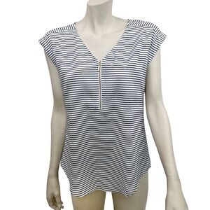 Express Black and White Striped Pull On‎ Blouse